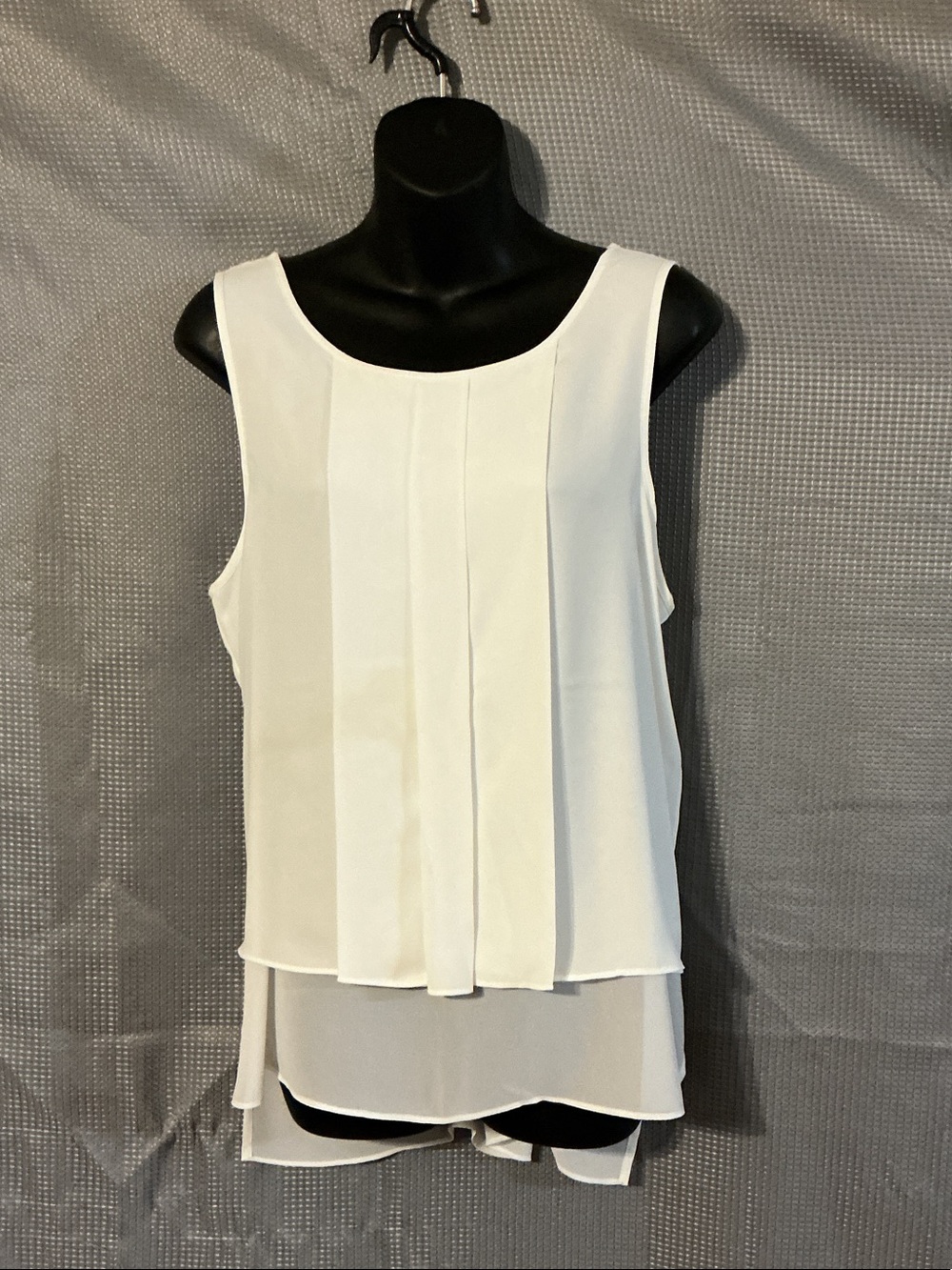 Anthropologie Ivory Layered Pleated Sleeveless Camisole